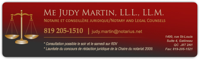 Me Judy Martin - Notaire et conseillère juridique